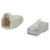 Cable - Connectique Pour Peripherique Prise male RJ45 Cat.5e avec manchon - Gris