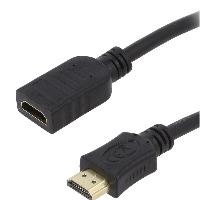 Cable - Connectique Pour Peripherique Rallonge HDMI 2.0 Femelle vers male 3m noir Cable - Connectique Pour Peripherique Rallonge HDMI 2.0 Femelle vers male 3m noir