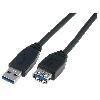 Cable - Connectique Pour Peripherique Rallonge USB 3.0 A Male vers A Femelle 1.8m noir