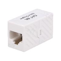 Cable - Connectique Pour Peripherique RJ45 femelle droit x2 Cat.6a - Blanc