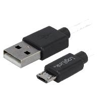 Cable - Connectique Telephone Cable USB 2.0 USB A male USB B micro prise male 1.8m - Noir