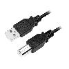 Cable - Connectique Telephone Cable USB 2.0 USB A male USB B prise male 500cm - Noir