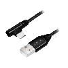 Cable - Connectique Telephone Cable USB 2.0 USB A male USB C prise male angulaire 1m - Noir