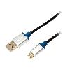 Cable - Connectique Telephone Cable USB 2.0 USB A prise male USB B micro prise male 1m - Noir