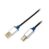 Cable - Connectique Telephone Cable USB 2.0 USB A prise male USB B prise male 2m - Noir