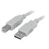 Cable - Connectique Telephone Cable USB 2.0 USB A prise male USB B prise male 5m - Gris clair