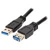 Cable - Connectique Telephone Cable USB 3.0 USB A femelle USB A male 1m - Noir