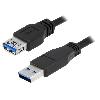 Cable - Connectique Telephone Cable USB 3.0 USB A femelle USB A male 3m - Noir