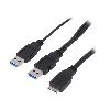 Cable - Connectique Telephone Cable USB 3.0 USB A femelle USB A male x2 0.6m - Noir