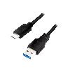 Cable - Connectique Telephone Cable USB 3.0 USB A male USB C male 0.5m - Noir