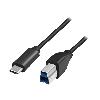 Cable - Connectique Telephone Cable USB 3.0 USB B male USB C male 1m - Noir