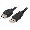 Cable - Connectique Telephone Cable USB A 2.0 femelle.male 3m noir