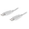 Cable - Connectique Telephone Cable USB A 2.0 male des deux cotes 1m gris