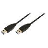 Cable - Connectique Telephone Cable USB A 3.0 male des deux cotes 1m - Noir