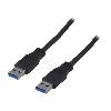 Cable - Connectique Telephone Cable USB A 3.0 male des deux cotes 2m - Noir