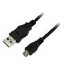 Cable - Connectique Telephone Cable USB A male USB B micro prise male 3m - Noir