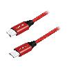 Cable - Connectique Telephone Cable USB C 2.0 male des deux cotes 0.3m - Rouge