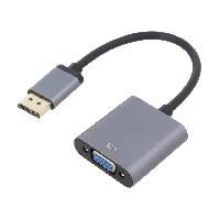 Cable - Connectique Tv - Video - Son Adaptateur DisplayPort 1.1 prise male D-Sub 15pin HD femelle 0.15m - Gris