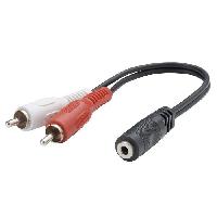 Cable - Connectique Tv - Video - Son Adaptateur Jack 3.5mm filaire - 2 RCA Male Jack 3.5 mm Femelle 20 cm