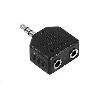 Cable - Connectique Tv - Video - Son ADAPTATEUR JACK STEREO MALE 3.5mm EN 2 JACK STEREO FEMELLE 3.5mm noir