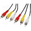 Cable - Connectique Tv - Video - Son CABLE AUDIO VIDEO RCA 3m MALE vers MALE