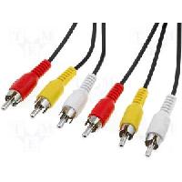 Cable - Connectique Tv - Video - Son CABLE AUDIO VIDEO RCA 3m MALE vers MALE