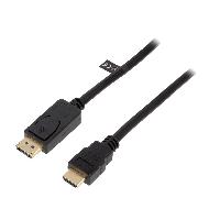 Cable - Connectique Tv - Video - Son Cable DisplayPort 1.2 prise male HDMI prise male 3D 4K 5m - Noir