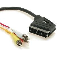 Cable - Connectique Tv - Video - Son Cable RCAx3 Prise Peritel -SCART- 3m