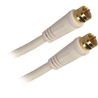 Cable - Connectique Tv - Video - Son Pack Cable Satellite Fiche F Male APM - 10m + Adaptateur Fiche F vers Antenne Coax