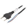 Cable D'alimentation Cable- CEE 7-16 -C- prise.cordons- 3m- plat- noir- PVC- 2x0.5mm2