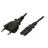 Cable D'alimentation Cable- CEE 7-16 -C- prise.IEC C7 femelle- 1.8m- noir- 2.5A- 250V