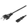 Cable D'alimentation Cable- CEE 7-16 -C- prise.IEC C7 femelle- 3m- Prises- 1- noir- PVC