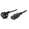 Cable D'alimentation Cable- CEE 7-7 -E-F- male angulaire.IEC C13 femelle- 3m- noir