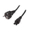 Cable D'alimentation Cable- CEE 7-7 -E-F- male angulaire.IEC C5 femelle- 1.8m- noir