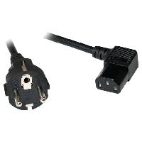 Cable D'alimentation Cable- CEE 7-7 -E-F- prise.IEC C13 femelle 90o- 3m- noir- 10A