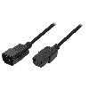 Cable D'alimentation Cable- IEC C13 femelle.IEC C14 male- 1.8m- noir- 10A- 250V