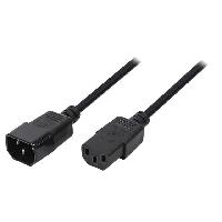 Cable D'alimentation Cable- IEC C13 femelle.IEC C14 male- 1.8m- noir- 10A- 250V