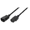 Cable D'alimentation Cable- IEC C13 femelle.IEC C14 male- 3m- noir- 10A- 250V