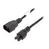 Cable D'alimentation Cable- IEC C14 male.IEC C5 femelle- 1.5m- noir- PVC- 3G0.5mm2