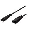 Cable D'alimentation Cable- IEC C7 femelle.IEC C8 male- 2m- Prises- 1- noir