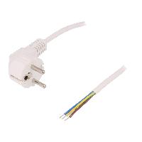 Cable D'alimentation Cordon d'alimentation avec prise male angulaire 10A 250V 1.5m - Blanc