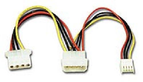 Cable - Connectique Pour Peripherique Cable d alimentation interne en Y compatible avec 5.25 vers 1x3.5-FD 1x 5.25 HD - 0.2m