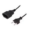 Cable D'alimentation Rallonge reseau- Prises- 1- noir- 1m