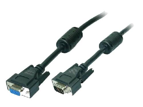 Cable - Connectique Pour Peripherique Cable D-Sub 15pin HD femelle D-Sub 15pin HD prise male 5m - Noir