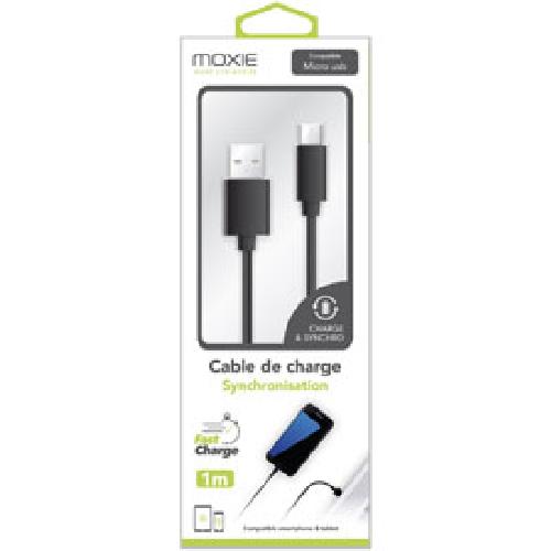 Cable - Connectique Telephone Cable de charge micro USB 2.0 1m - Noir - Moxie