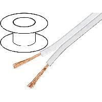 Cable de Haut-Parleurs 100m de Cable de haut parleurs 2x0.5mm2 - OFC - Blanc