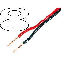 Cable de Haut-Parleurs 100m de Cable de haut parleurs - 2x1mm2 OFC noir et rouge