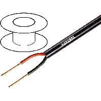 Cable de Haut-Parleurs 1m de Cable de haut parleurs 2x1.5mm2 - OFC - Noir- LSZH