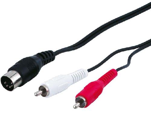 Cable Jack - Rca Cable DIN 5pin male vers double RCA male - 1.5m