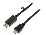 Cable - Connectique Tv - Video - Son Cable DisplayPort 1.2 prise male HDMI prise male 3D 4K 5m - Noir